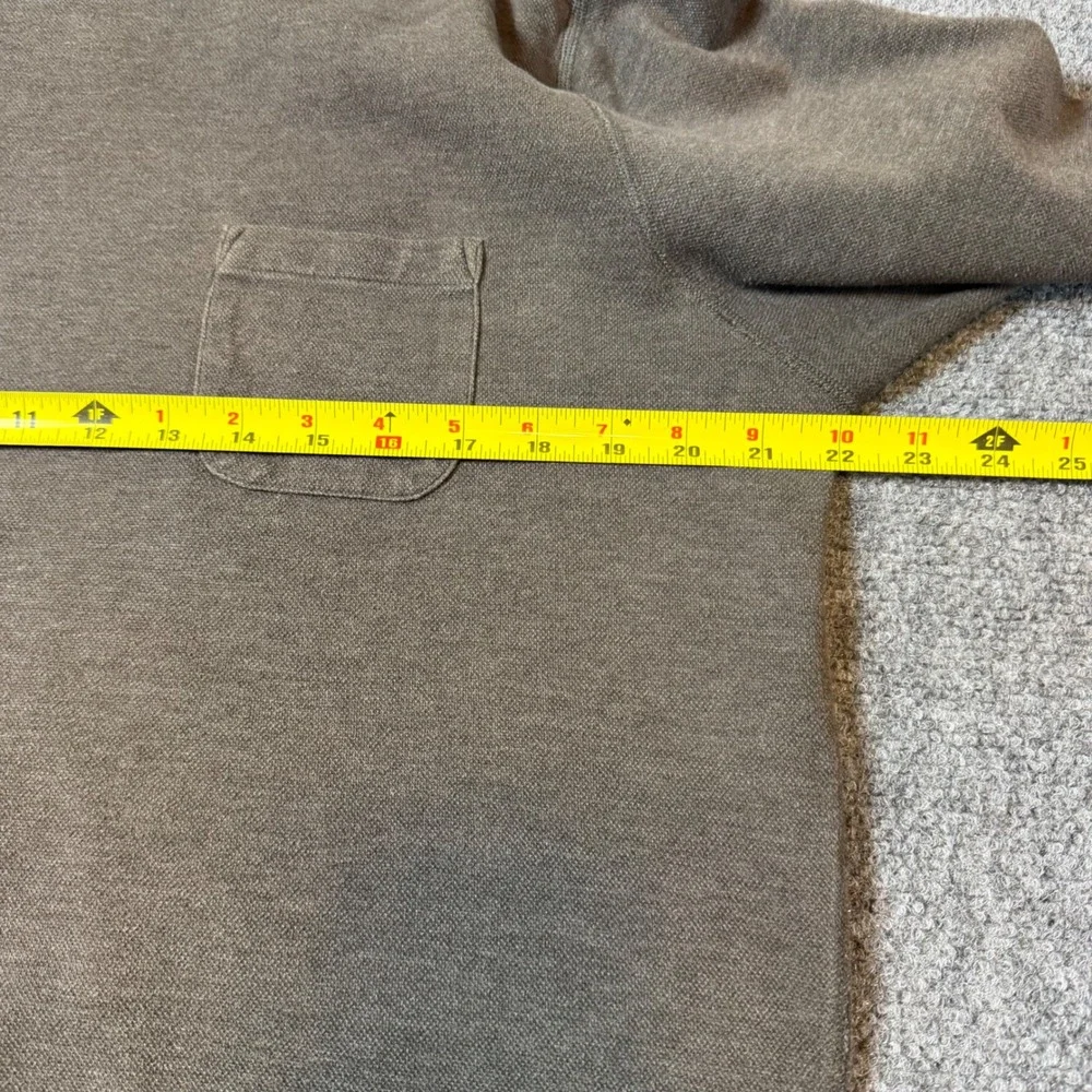 Vuori Mens Large Brown Textured Crewneck Sweatshirt Pocket Zip Stash V218